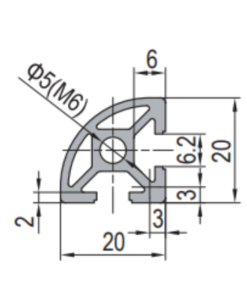 20 x R 90 Aluminium Modular Profile - 2 Slots - DIY-Geek