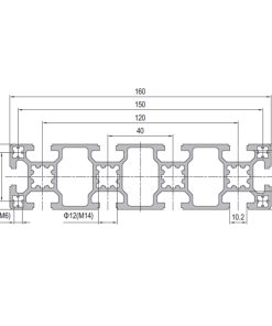 Aluminium Profile PG40 40x160 - 10 Slots
