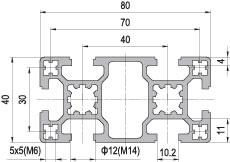 40 x 80 Aluminium Modular Profile - 6 Slots - DIY-Geek