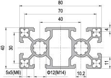 40 x 80 Aluminium Modular Profile - 6 Slots Super Light - DIY-Geek