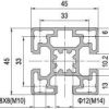 45 x 45 Aluminium Modular Profile - 3 Slots - DIY-Geek