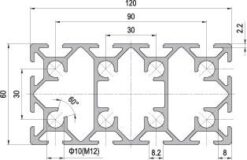 60 x 120 Aluminium Modular Profile - 12 Slots - DIY-Geek
