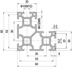 60 x 60 L Aluminium Modular Profile - 8 Slots - DIY-Geek