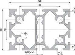 80 x 120 Aluminium Modular Profile - 10 Slots - DIY-Geek