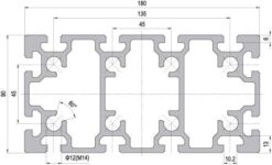 90 x 180 Aluminium Modular Profile - 12 Slots - DIY-Geek