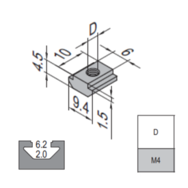 Pre-Set Nut – 6 – M4