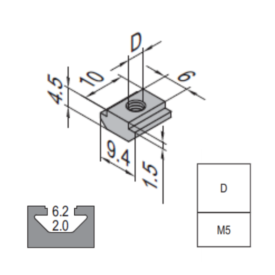 Pre-Set Nut – 6 – M5