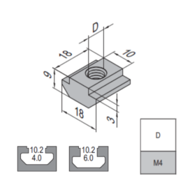 Pre-Set Nut - 10 - M4