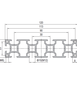 Aluminium Profile PG30 30x120 - 10 Slots