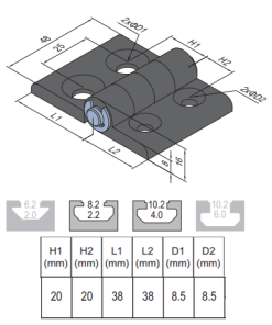 PA6 Hinge PG40/40