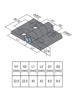 PA6 Hinge PG20/20