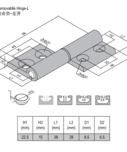 Removable Hinge PG30/45 Left