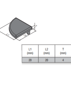End Cap PG20 - 20x20 - Right