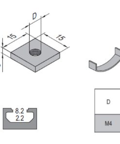 Square Nut - 8 - M4