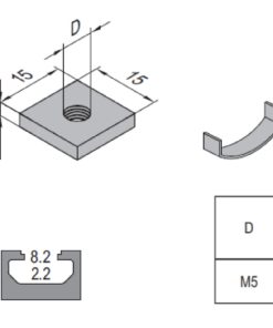 Square Nut - 8 - M5