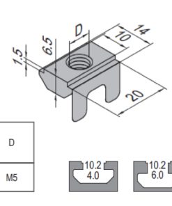 Subsequent Nut - 10 - M5 Zinc Plated Steel