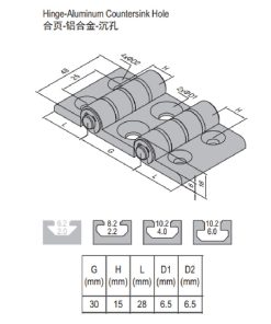 Hinge Countersink Hole PG30/30/30