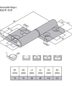 Removable Hinge PG30/30 Left Set