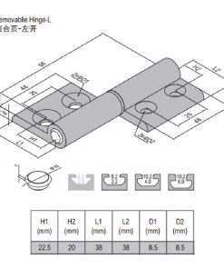 Removable Hinge PG40/45 Left Set