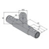 45 Degree Y Tube Connector Right