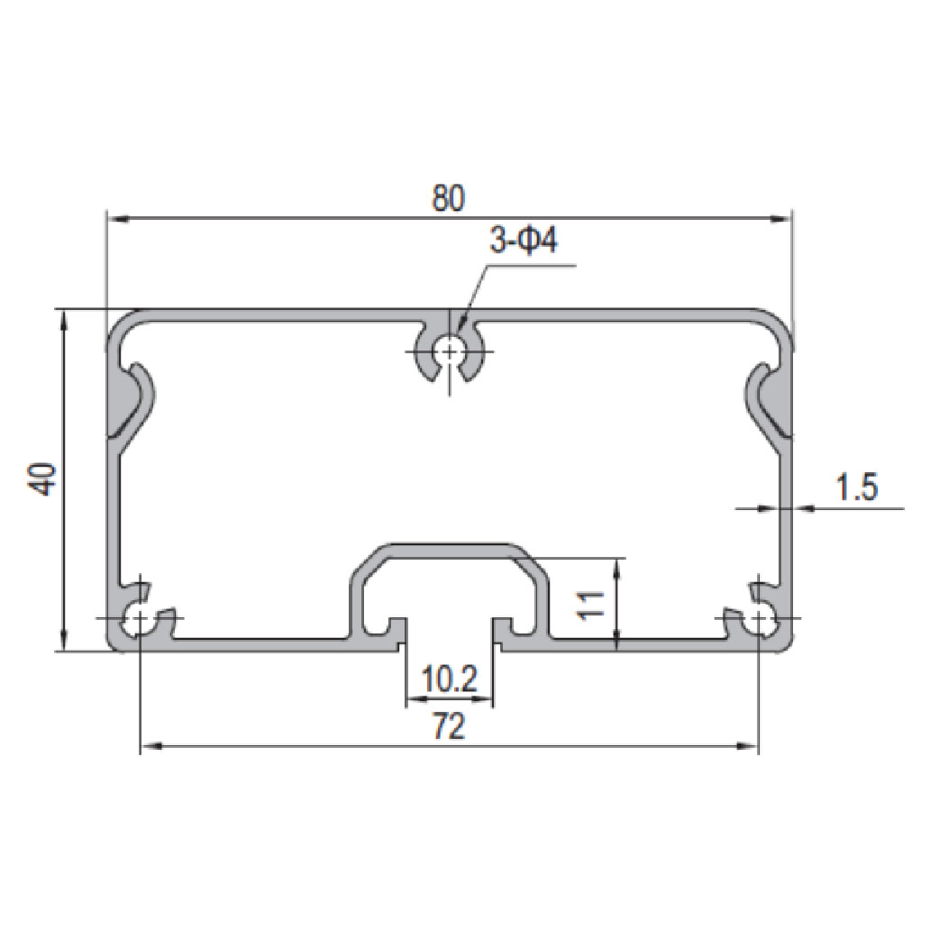 Conduit Profile PG40 40x80