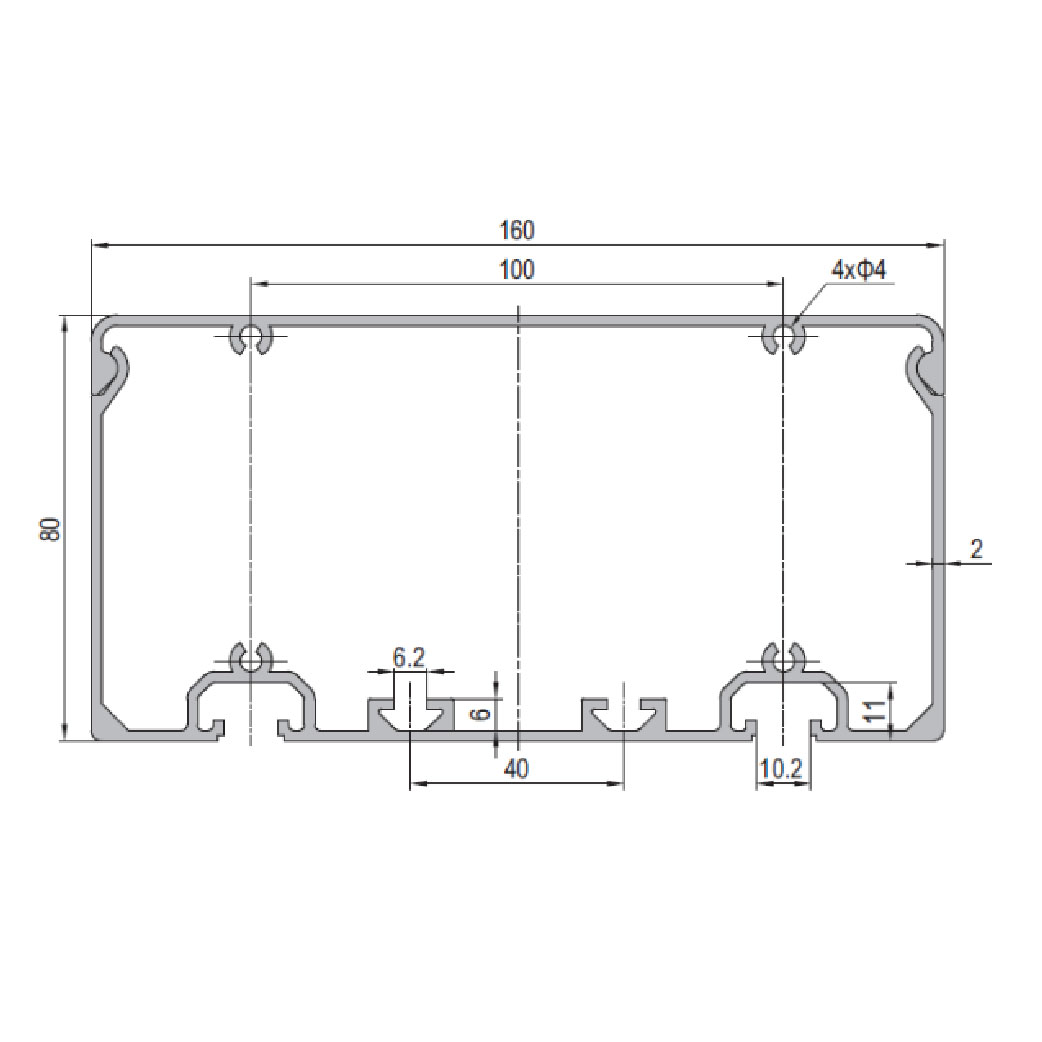 Conduit Profile PG40 80x160