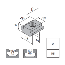 Pre-Set Nut - 10 - M5 Nickel Plated Steel