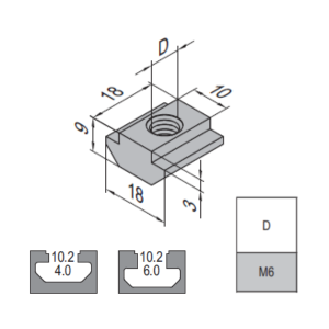 Pre-Set Nut - 10 - M6 Nickel Plated Steel