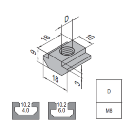 Pre-Set Nut - 10 - M8 Nickel Plated Steel
