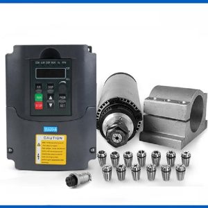 2.2 kw Air Cooled Spindle Motor + VFD + 80mm Clamp + ER20 Collet Set - DIY-Geek