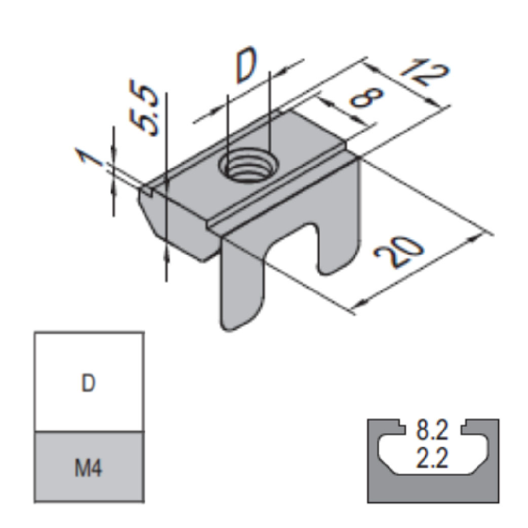 Subsequent Nut For PG30 Zinc Plated Steel with Spring Leaf
