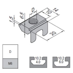 Subsequent Nut - 10 - M6 Zinc Plated Steel