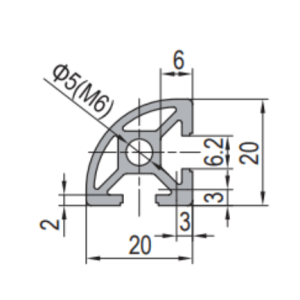 20 x R 90 Aluminium Modular Profile - 2 Slots - DIY-Geek