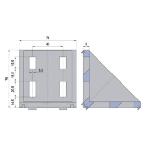 Die Cast Bracket PG40 80x80
