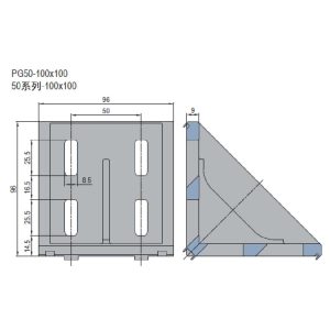 Die Cast Bracket PG50 100x100 Set J