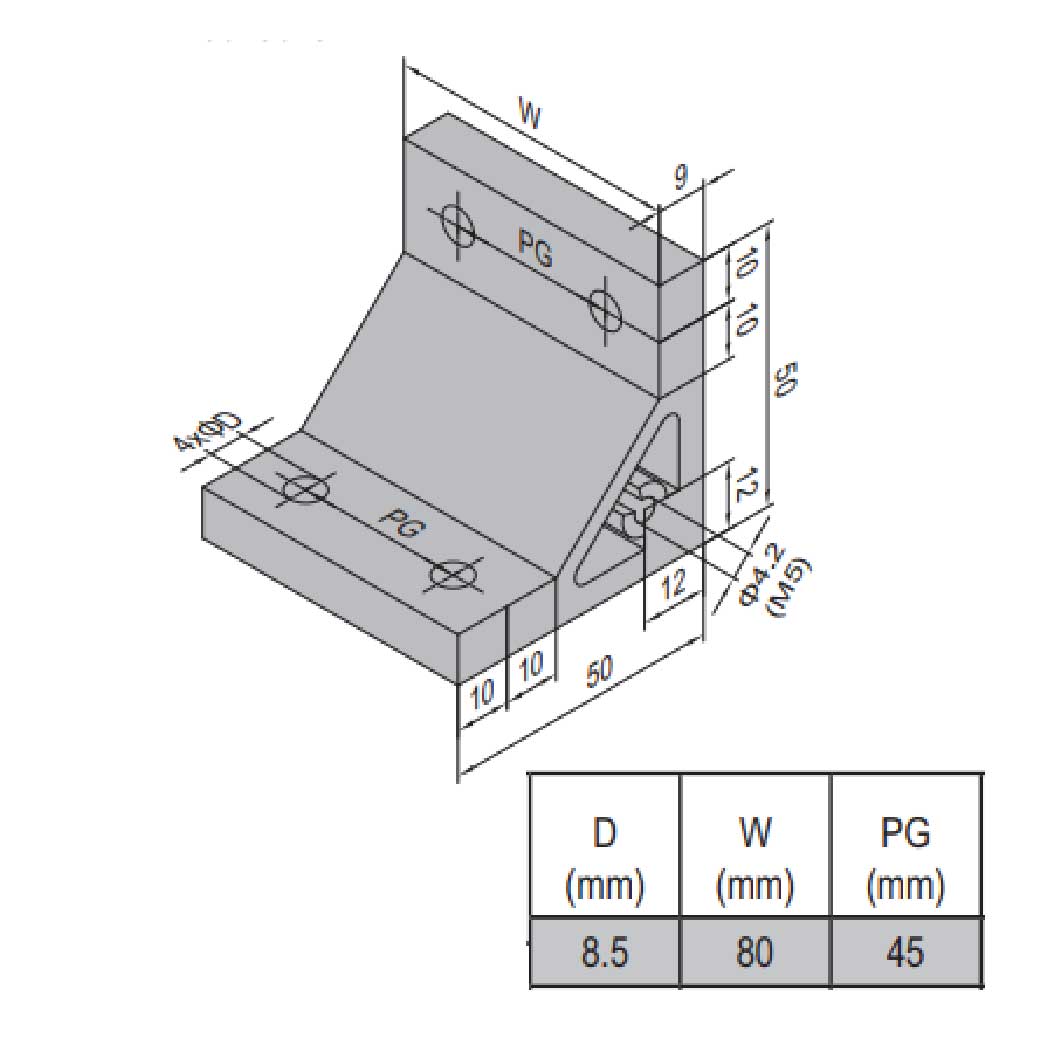 AP Bracket 50x50 PG45-90
