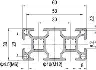 30 x 60 Aluminium Modular Profile - 6 Slots - DIY-Geek