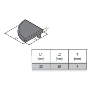 End Cap PG20 - 20x20 - Right