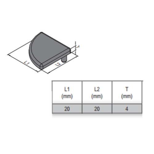 End Cap PG20 - 20x20 - Right