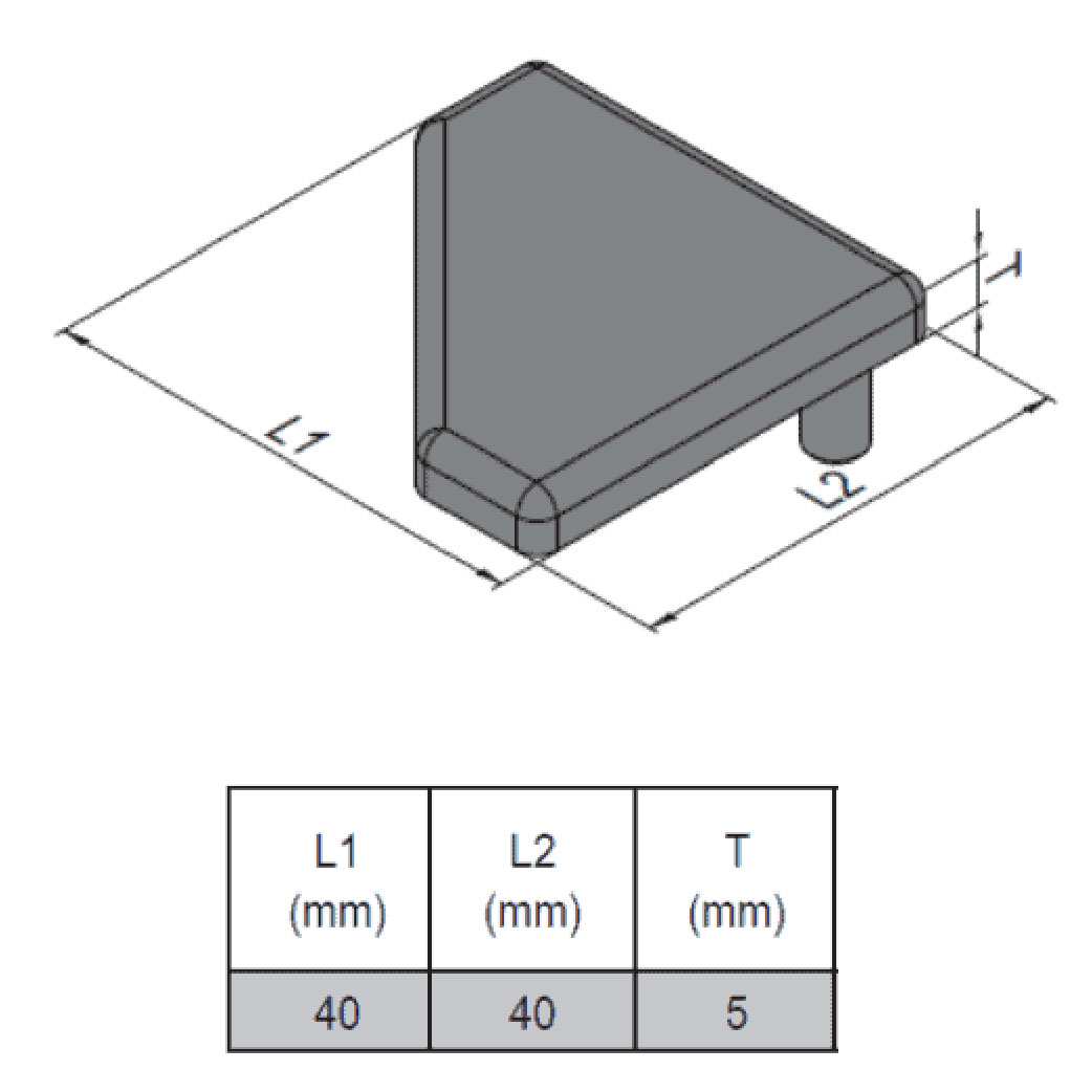 End Cap PG40 - 40x40 T