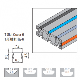 T Slot Cover - 6 Black PG15/20
