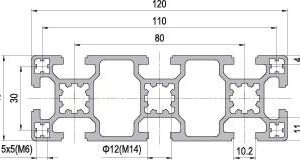 40 x 120 Aluminium Modular Profile - 8 Slots - DIY-Geek
