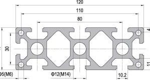 40 x 120 Aluminium Modular Profile - 8 Slots Heavy - DIY-Geek