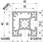 40 x 40 Aluminium Modular Profile - 2 Slots Type A - DIY-Geek