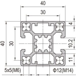 40 x 40 Aluminium Modular Profile - 2 Slots Type B - DIY-Geek