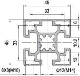 45 x 45 Aluminium Modular Profile - 3 Slots - DIY-Geek