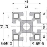 45 x 45 Aluminium Modular Profile - 4 Slots Heavy - DIY-Geek
