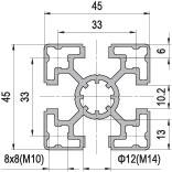 45 x 45 Aluminium Modular Profile - 4 Slots Light - DIY-Geek