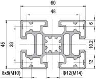 45 x 60 Aluminium Modular Profile - 4 Slots - DIY-Geek