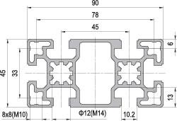 45 x 90 Aluminium Modular Profile - 6 Slots - DIY-Geek